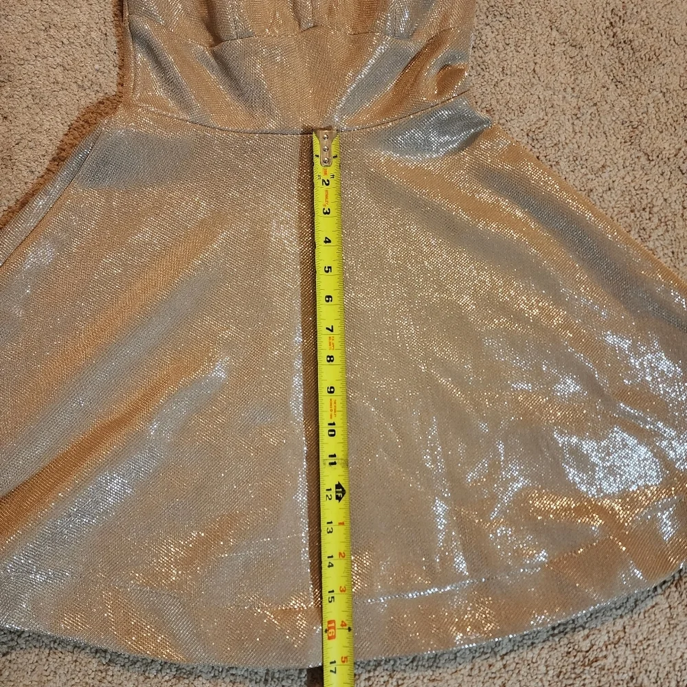 Teeze Me Macy'sGold Shimmer Fit &FlareDress Size 3/4 - Picture 9 of 16